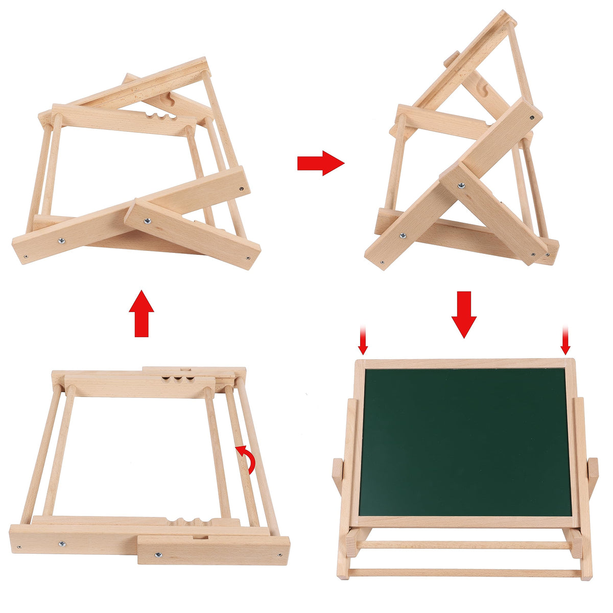 Toys of Wood Oxford TOWO Wooden Easel – Foldable Double-Sided Magnetic Board with Shapes, Letters & Numbers