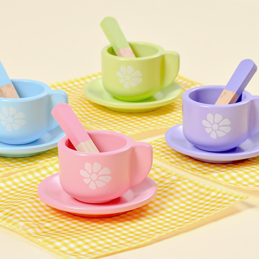Toyssa 34-Piece Wooden Play Dishes & Kitchen Set – Montessori Pretend Cooking Toys for Kids 3-6