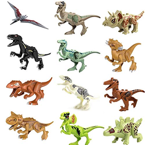 Toysvill Compatible Dinosaurs Mini Figures — 20 Moving-Parts Jurassic World Building Toys