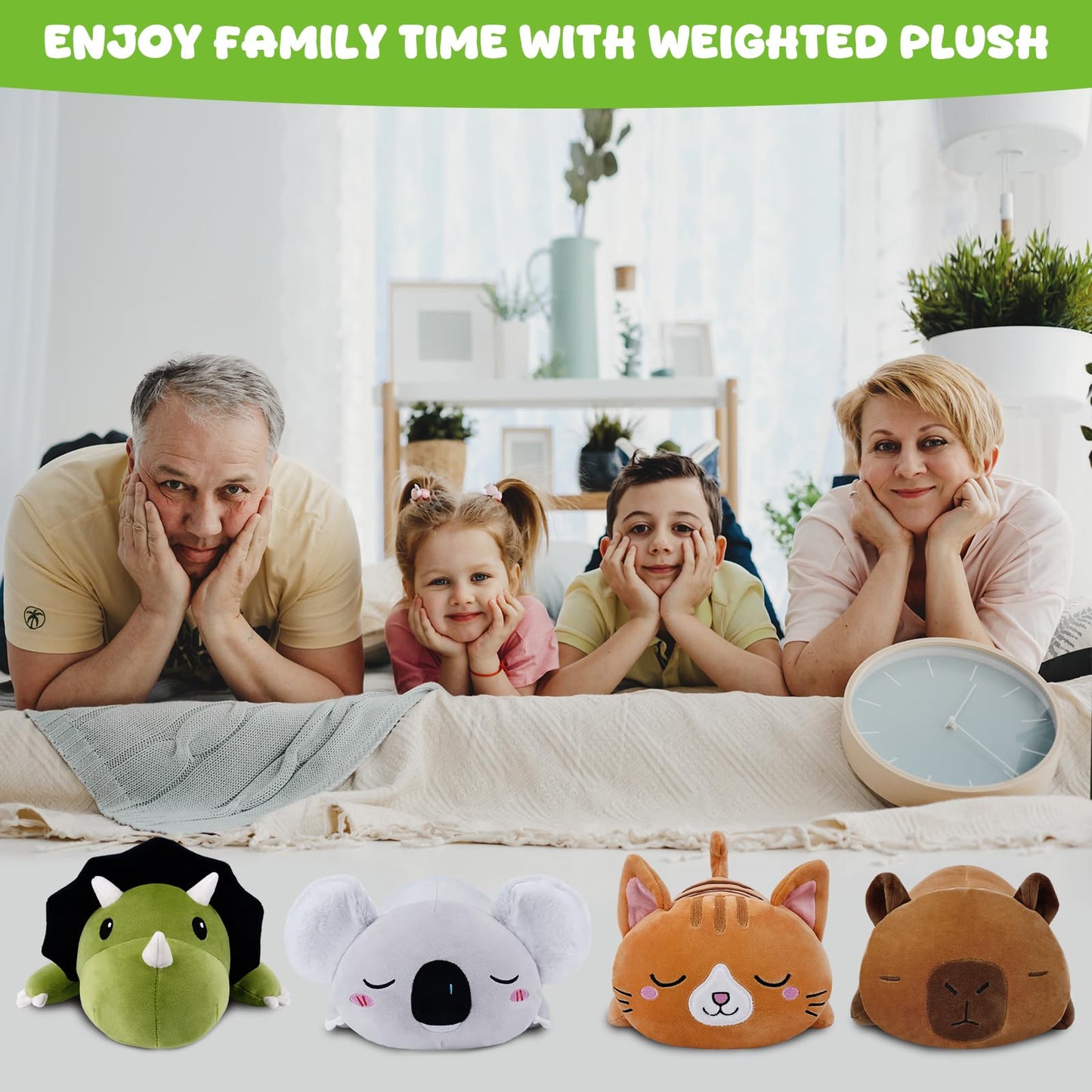TOYSYM Weighted Triceratops Dinosaur Plush - 13.8 inch with Weighted Beads | Huggable Pillow & Gift