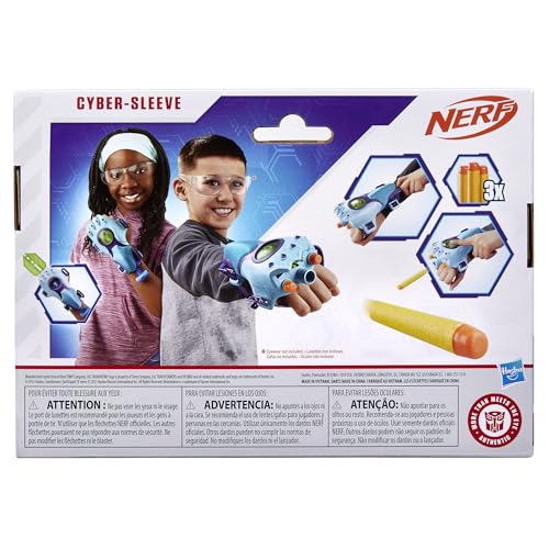 Transformers EarthSpark Cyber-Sleeve Battle Blaster with 3 Nerf Darts & Cyber-Sword | Interactive Toy for Kids 6+