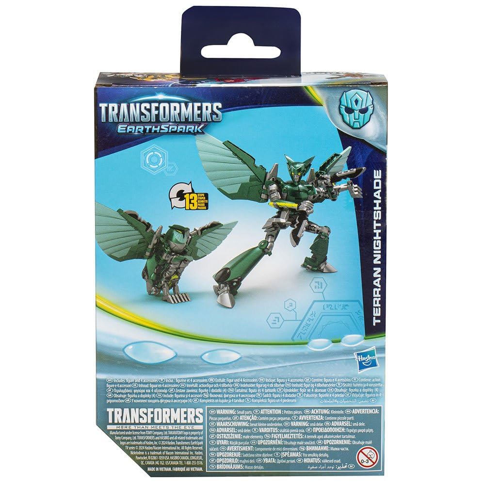 Transformers EarthSpark Terran Nightshade Deluxe Class 12.5 cm Figure – 2-in-1 Robot to Owl