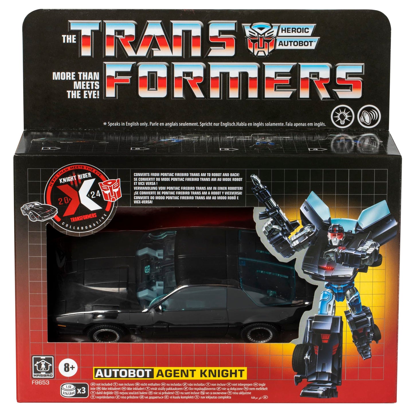 Transformers Knight Rider Collaborative: Autobot Agent Knight 6.5-Inch Action Figure | 22-Step Vehicle Conversion