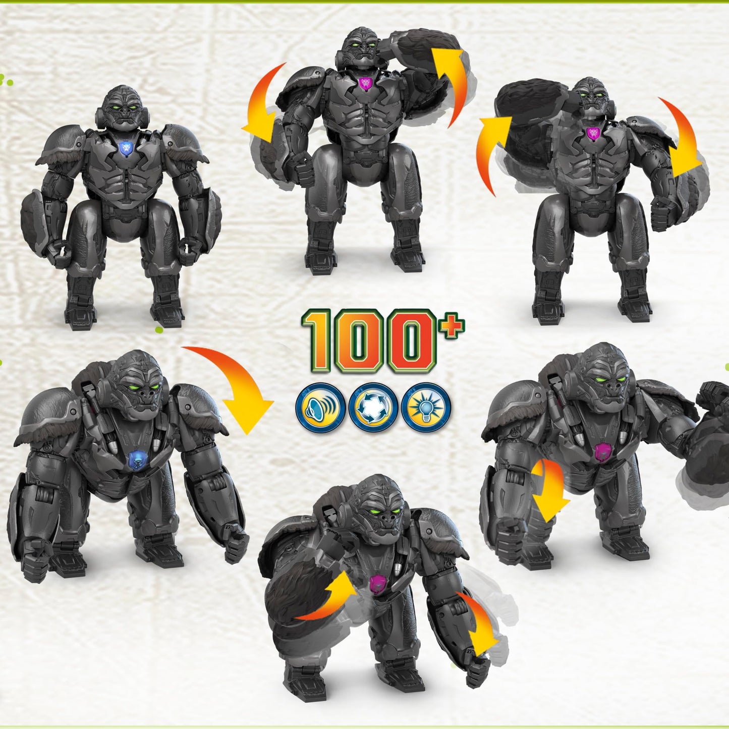 Transformers Rise of the Beasts Optimus Primal Animatronic Toy — 12.5-Inch, Voice-Activated Conversion