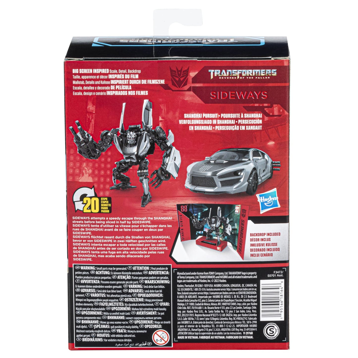 Transformers Studio Series 88 Sideways Deluxe Class Figure – 4.5-Inch, Shanghai Pursuit Scene
