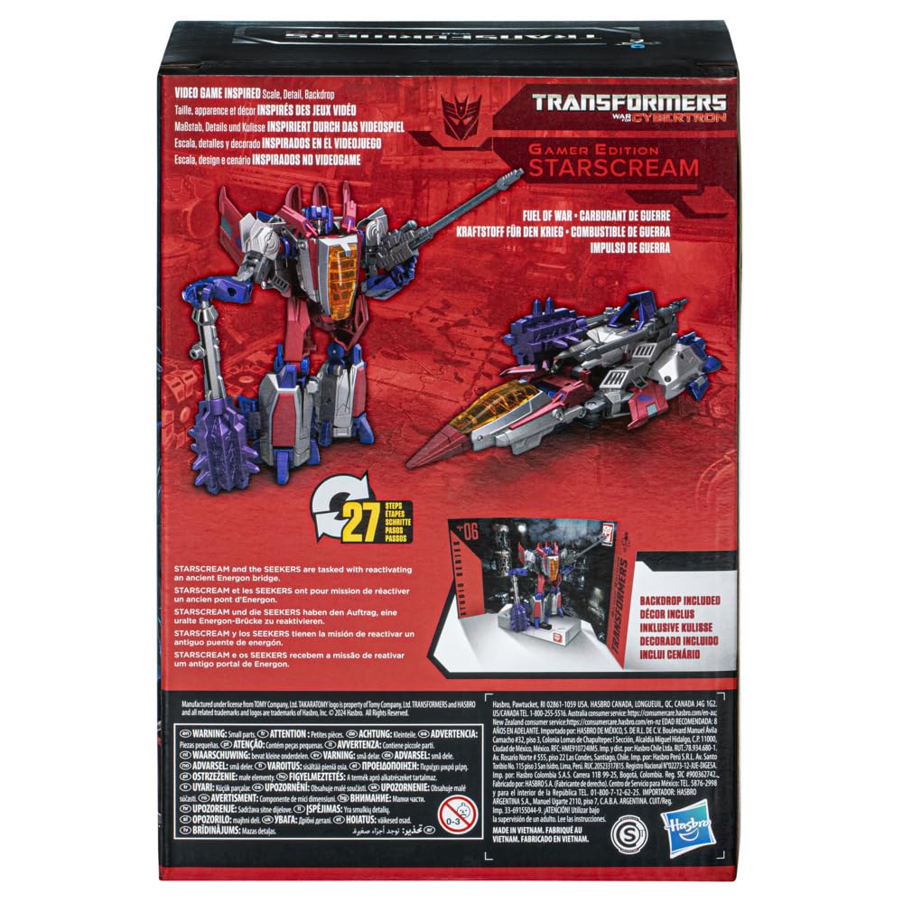 Transformers Studio Series Gamer Edition Starscream – Voyager 6.5-Inch Figure (War for Cybertron)