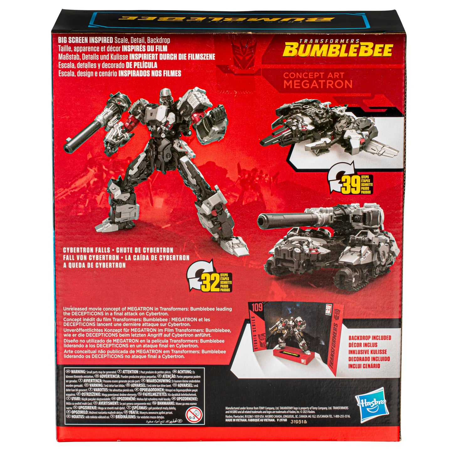Transformers Studio Series Leader Class Concept Art Megatron – 8.5-Inch Triple-Changer Figure with Removable Backdrop