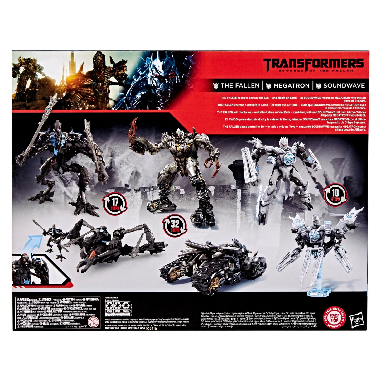 Transformers Studio Series Revenge of The Fallen 3-Pack – The Fallen, Megatron & Soundwave (Ages 8+) | Amazon Exclusive