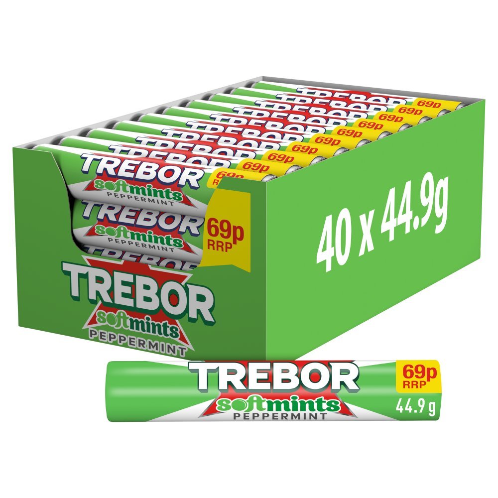 Trebor Softmints Peppermint Mints Roll PMP 44.9g (Box of 40)