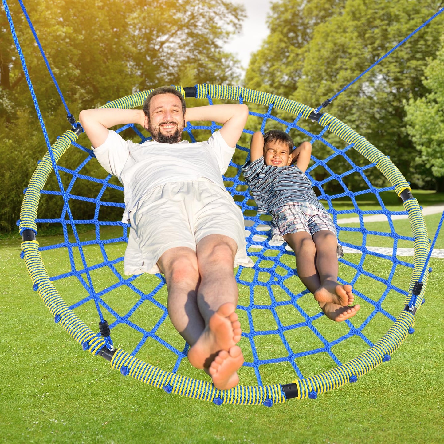 Trekassy 60-Inch Spider Web Saucer Swing – Heavy-Duty Outdoor Net Swing (750 lbs)