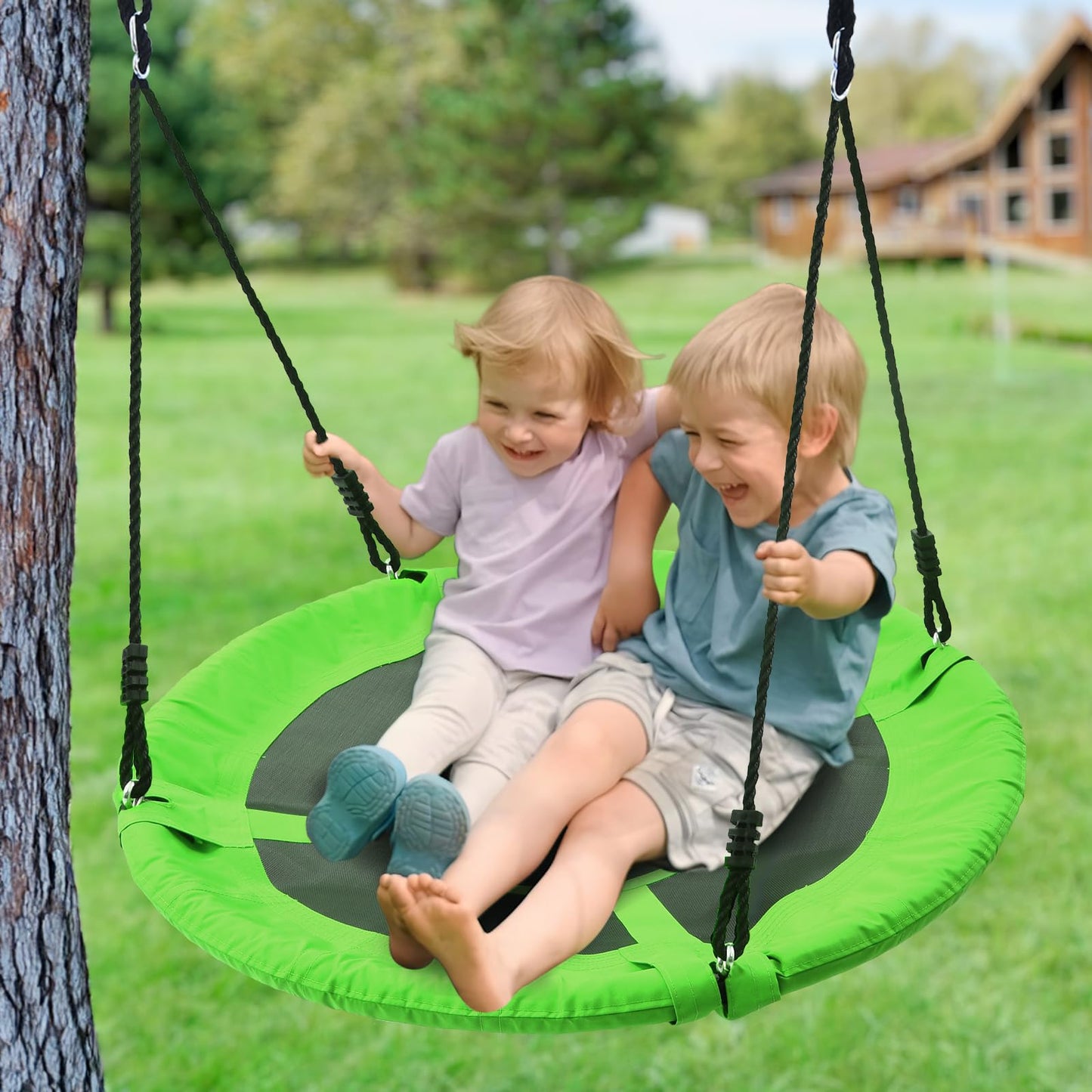 Trekassy 700lb 40-Inch Saucer Tree Swing for Kids & Adults — 900D Oxford Seat, Rust-Resistant Steel Frame, 2 Tree Straps