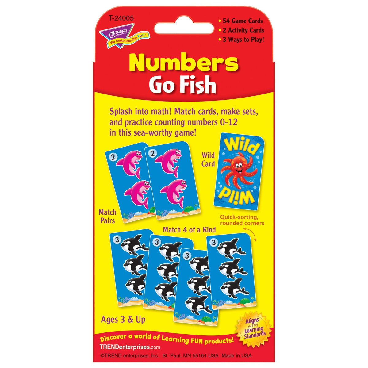 Numbers Go Fish Challenge Cards by Trend Enterprises – Count 0-12