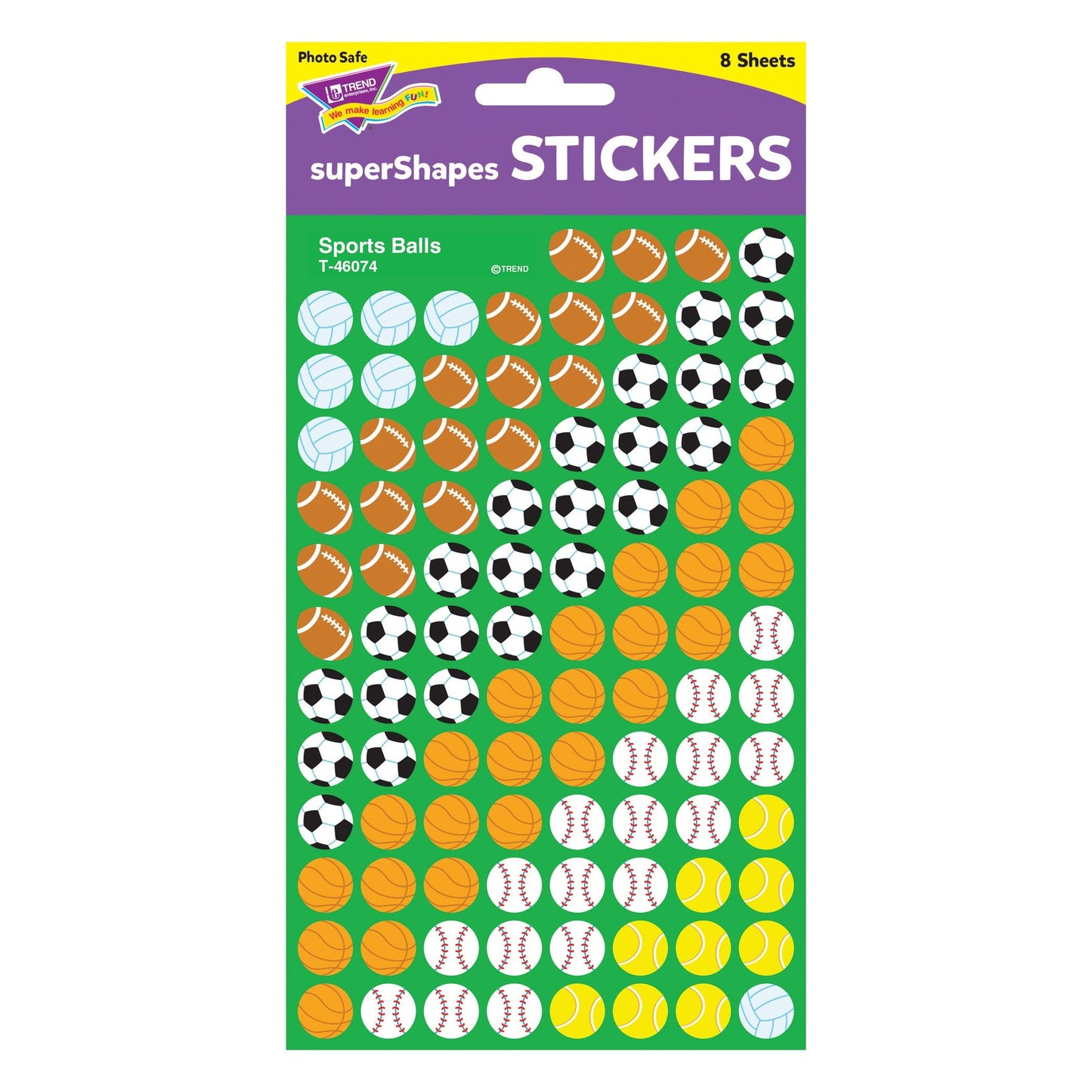 Trend Enterprises Sports Balls Supershapes Stickers, 800 CT – Colorful Incentives for Charts & Crafts