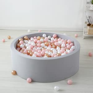 TRENDPLAY 2.2-Inch Plastic Balls – 500-Pack for Ball Pits (Pink, Pearl White & Pearl Brown)