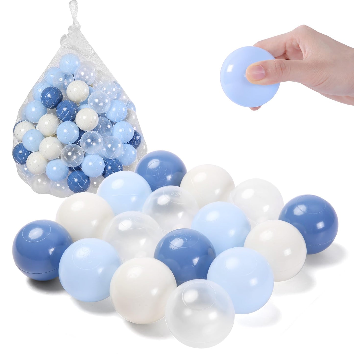 TRENDPLAY Plastic Ball Pit Balls – Navy, 50-Pack Hollow Balls for Safe Play