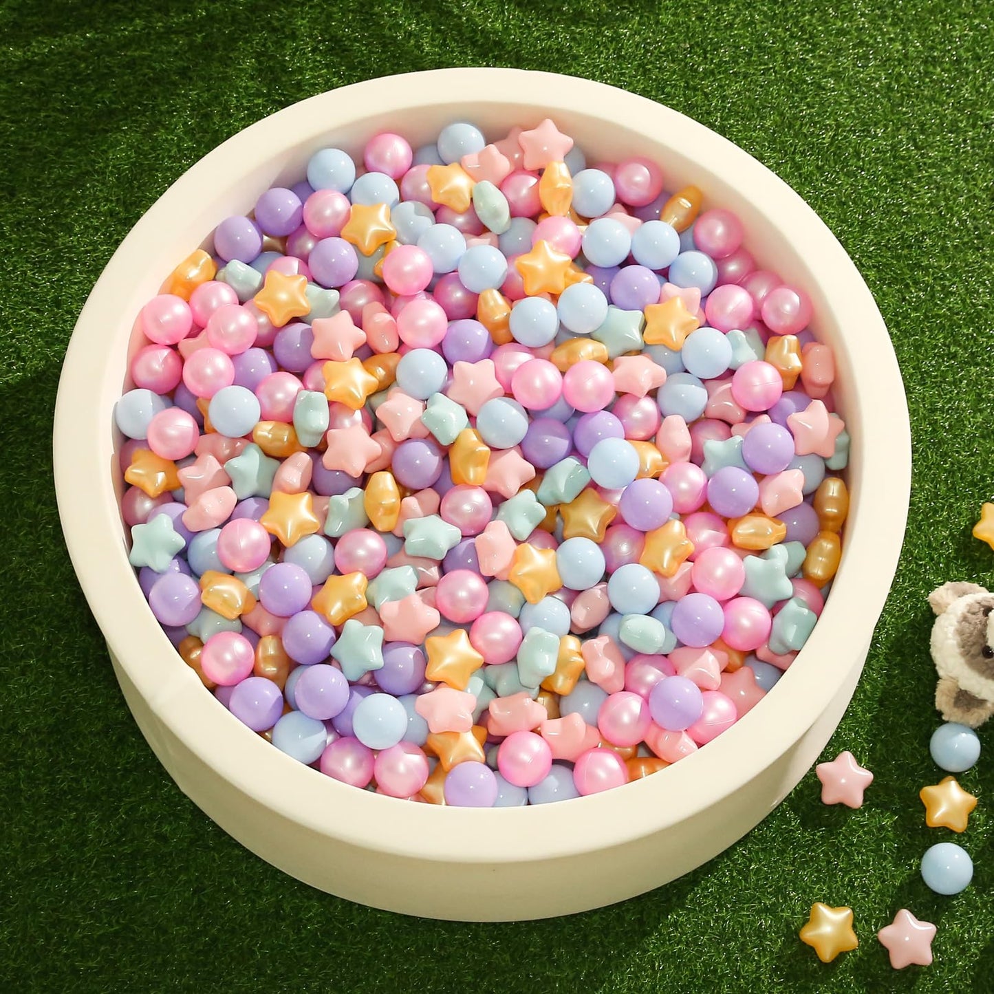TRENDPLAY 200-Star Ball Pit Balls for Toddlers – Purple Star & Round