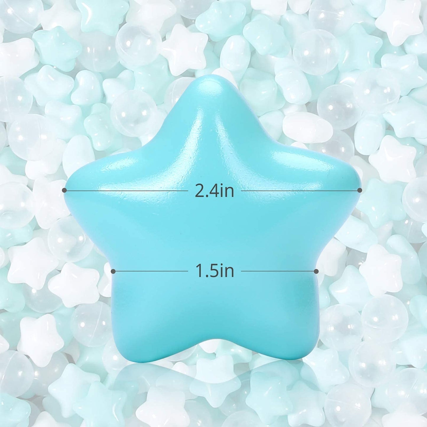 TRENDPLAY Star Ball Pit Balls for Toddlers – 100 Count, Non-Toxic, Safe Play, Green & Clear