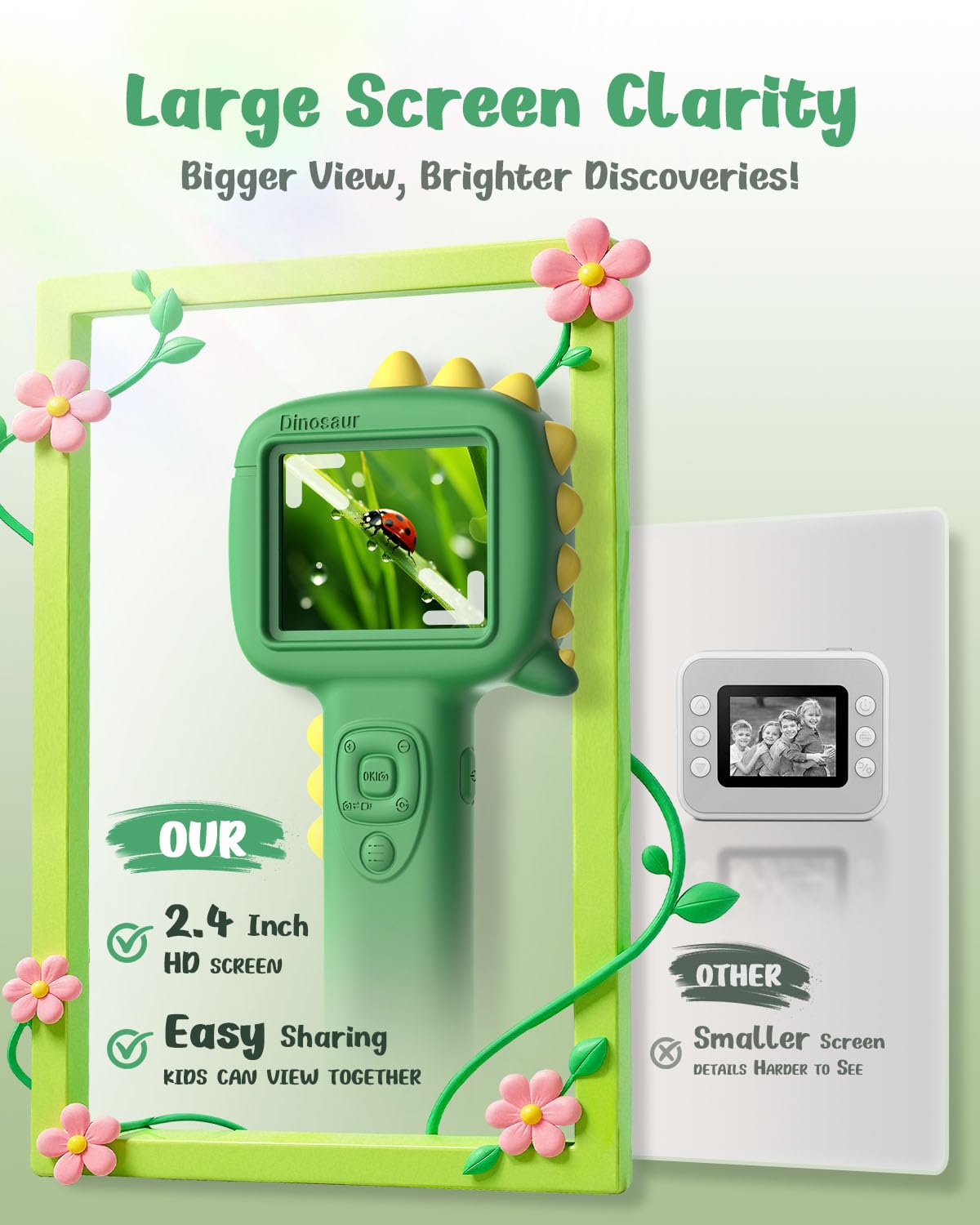 Trigowalt Kids Microscope Camera – Handheld 2.4-inch Screen, Autofocus, Educational Science Kit