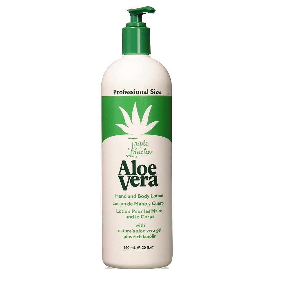 Triple Lanolin Aloe Vera Hand and Body Lotion - Soothing & Deeply Hydrating for Dry, Sensitive Skin 590ml/19.95 oz