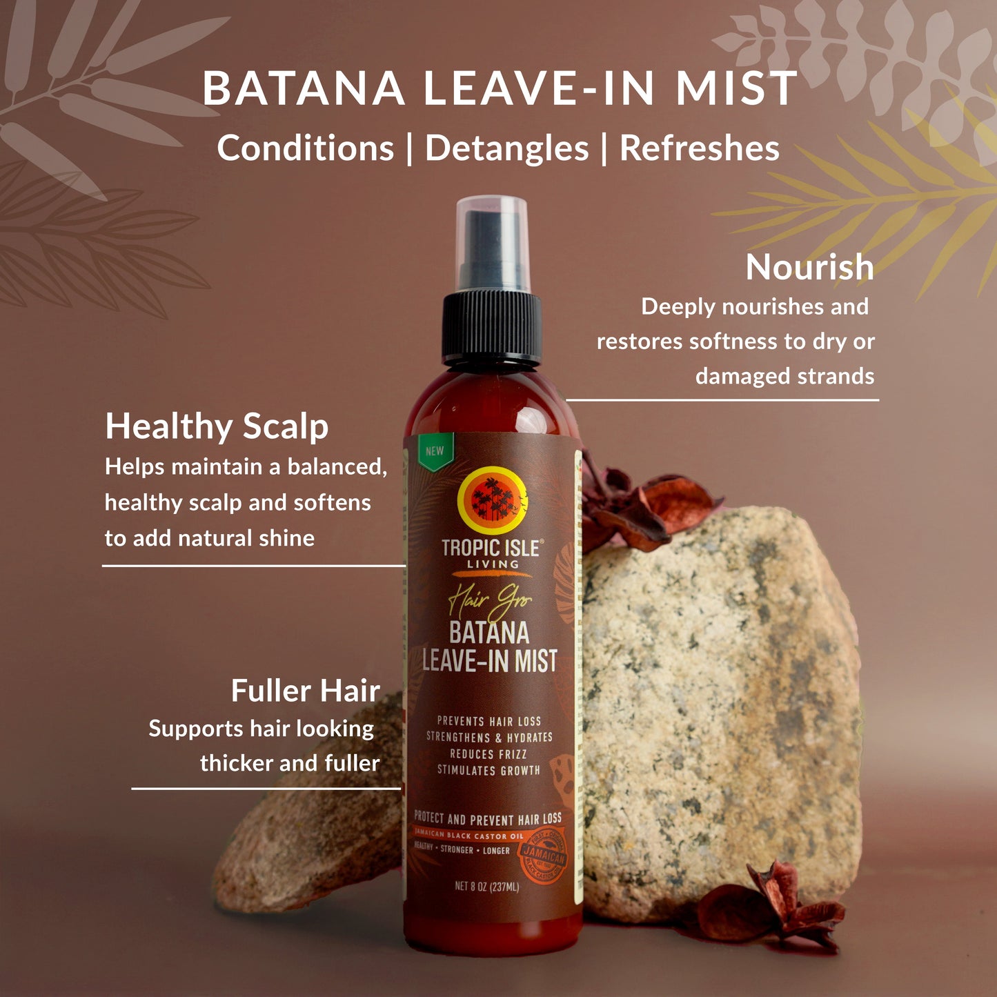 Tropic Isle Living Hair Gro Batana Leave-In Mist Moisture and Frizz Care 237 ml/8.0 oz