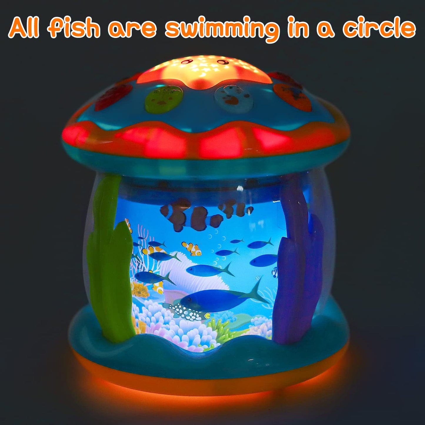 Tsomtto Ocean Projector Baby Toy – Light Up Musical Toy for 6-12 Months