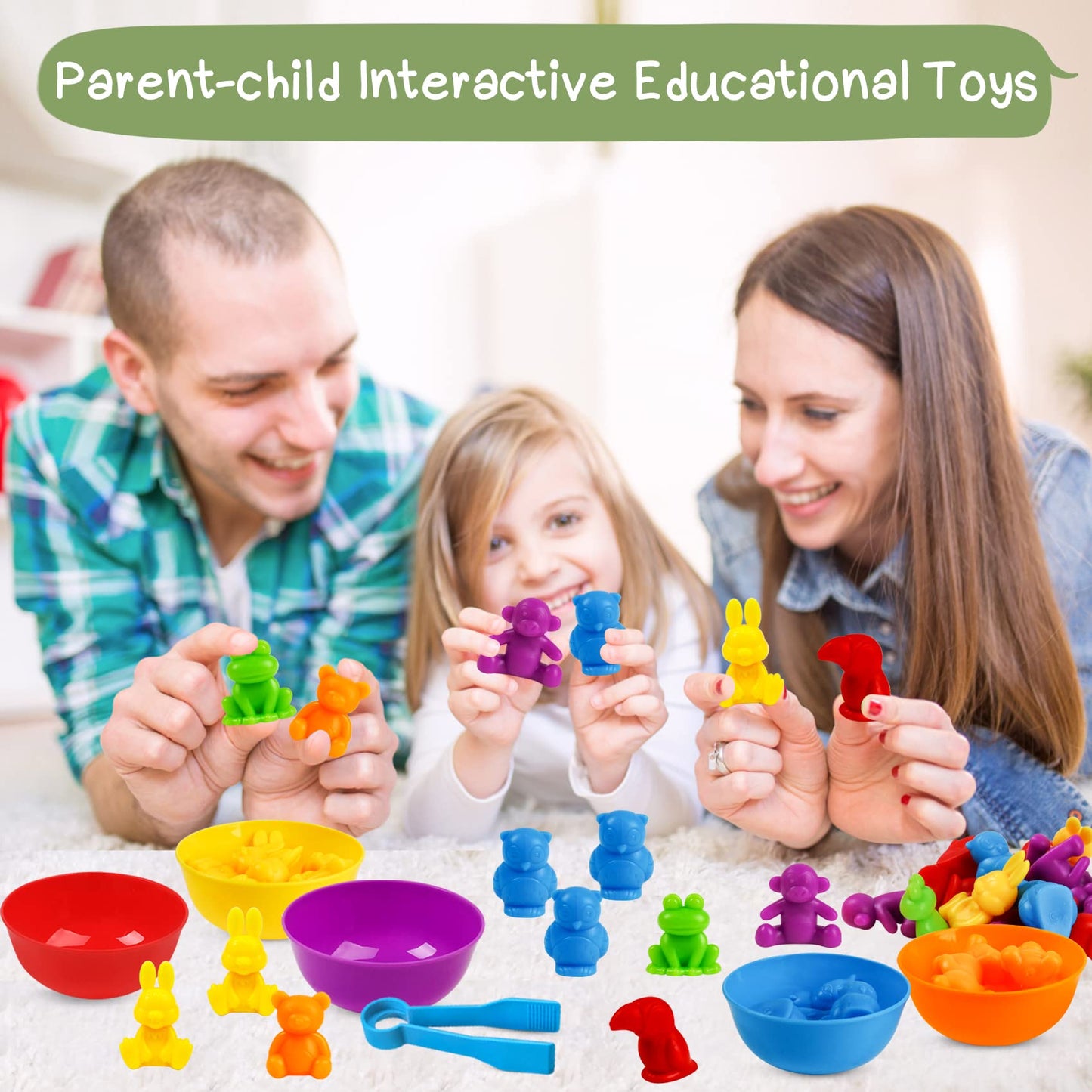 TSYAN Counting Animals Matching Games — Sensory Toys with Sorting Bowls for Preschool Learning (Age 3+)