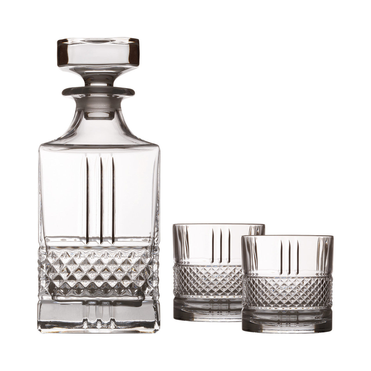 Maxwell & Williams Verona 3-Pcs Whisky Set, New but missing lid to decanter, open, scruffy box