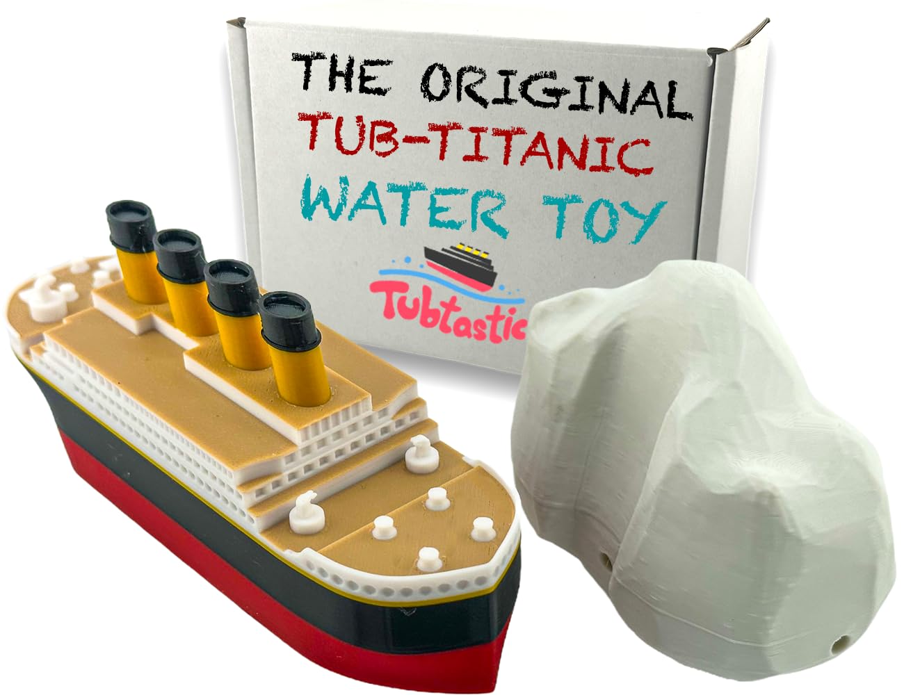 Titanic Toy Gift Set - 6-inch Floating RMS Titanic with Iceberg | Tubtastic