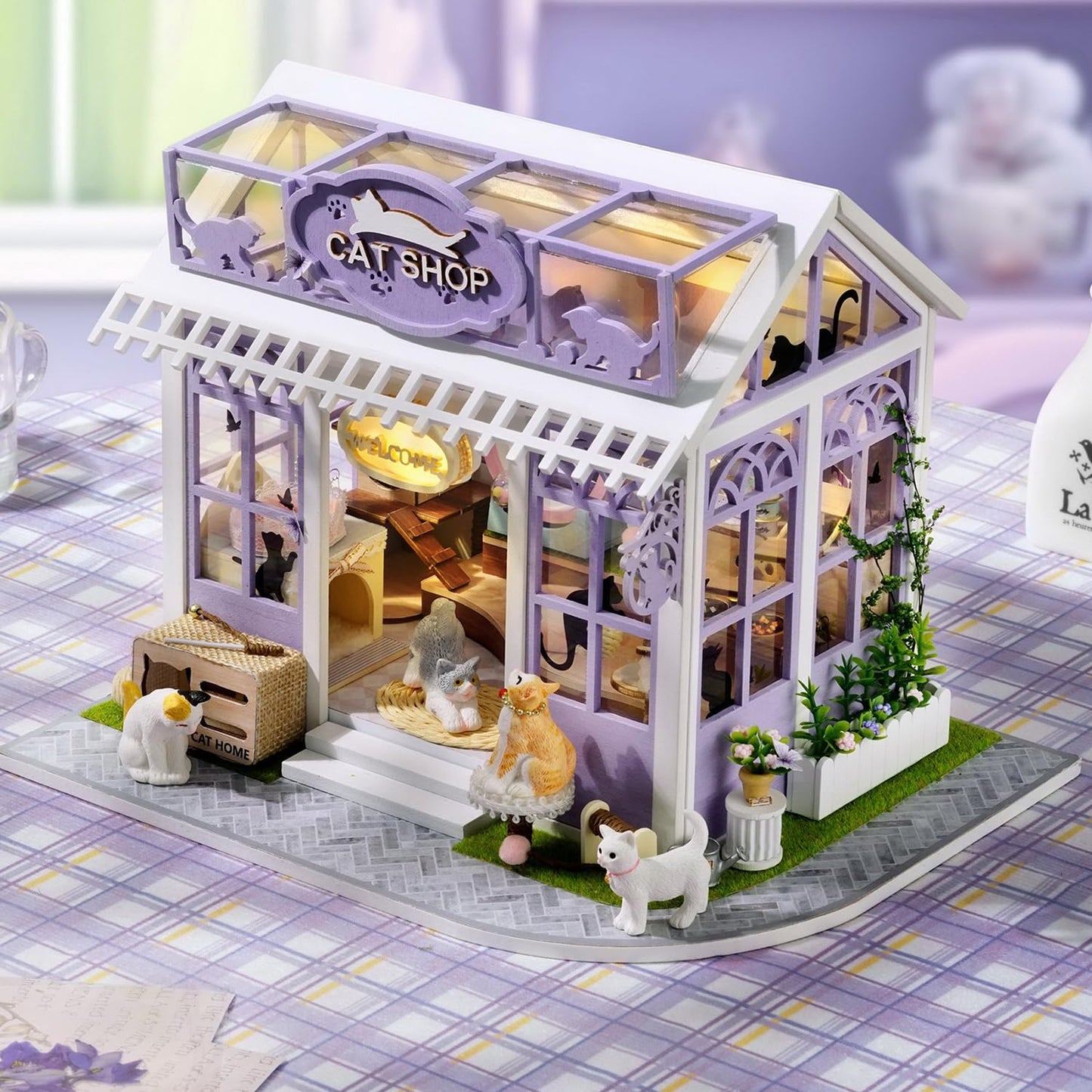 TuKIIE DIY Miniature House Kit 1:24 Scale – Dust-Proof Dollhouse with Music Movement