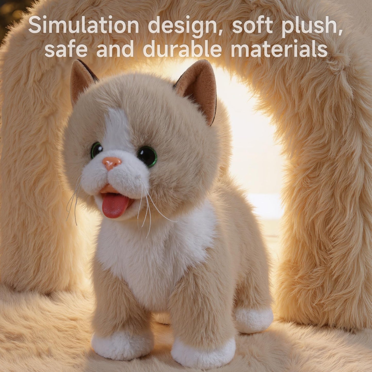 TUMAMA KIDS Walking Talking Cat Set — Interactive Plush Cat with Remote Leash | Gift for Kids 3-7