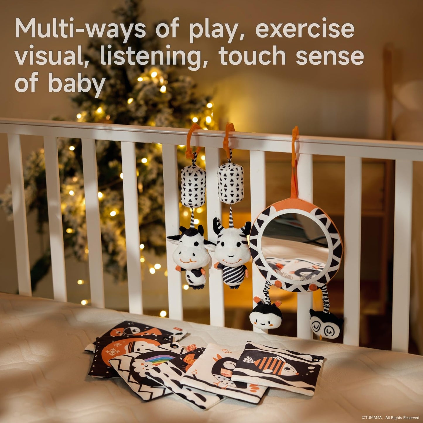 TUMAMA KIDS Black & White Baby Toys — High-Contrast Tummy Time & Montessori Sensory Set
