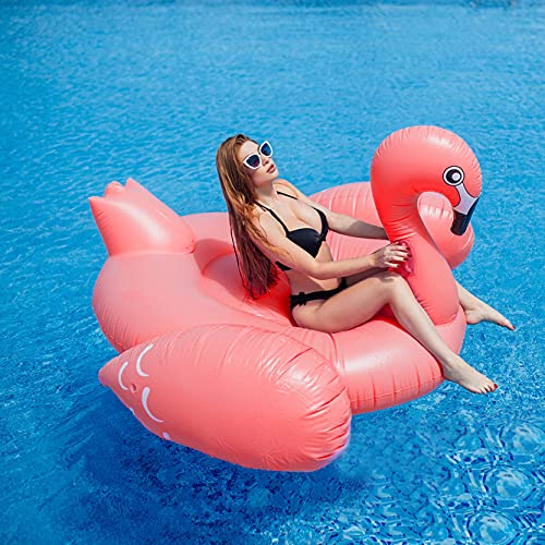 TURNMEON 102-Inch Giant Flamingo Pool Float — Large Inflatable Lounge for Adults