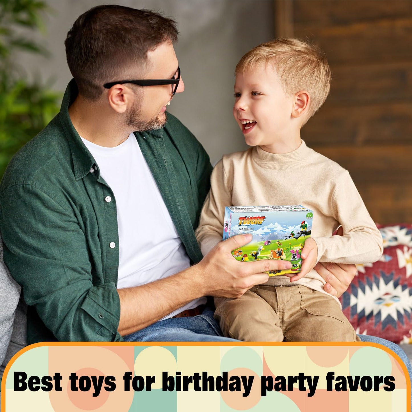 TWERF Valentines Party Favors for Kids – 30 Pack Animals Building Blocks Set (Ages 6-12)