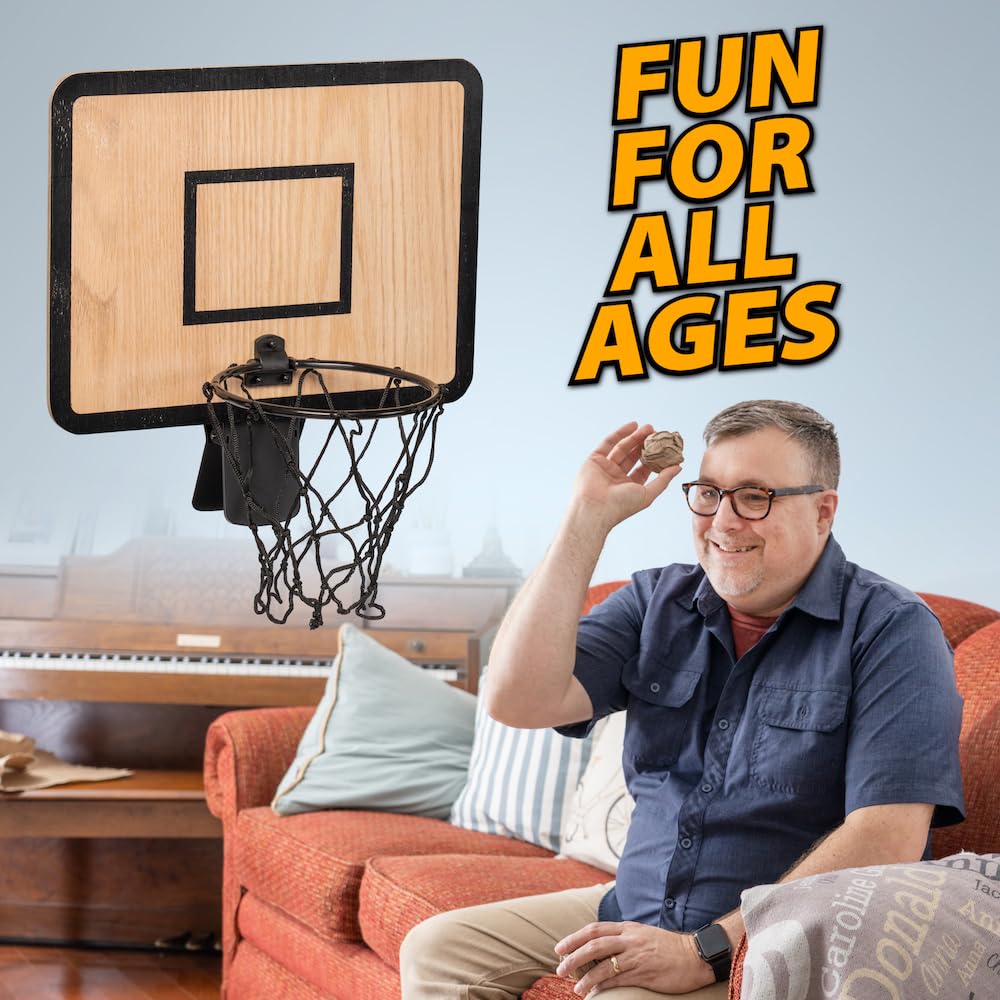 Twiddler Toys Basketball Trash Can Hoop — Clip-On Backboard for Office & Bedroom