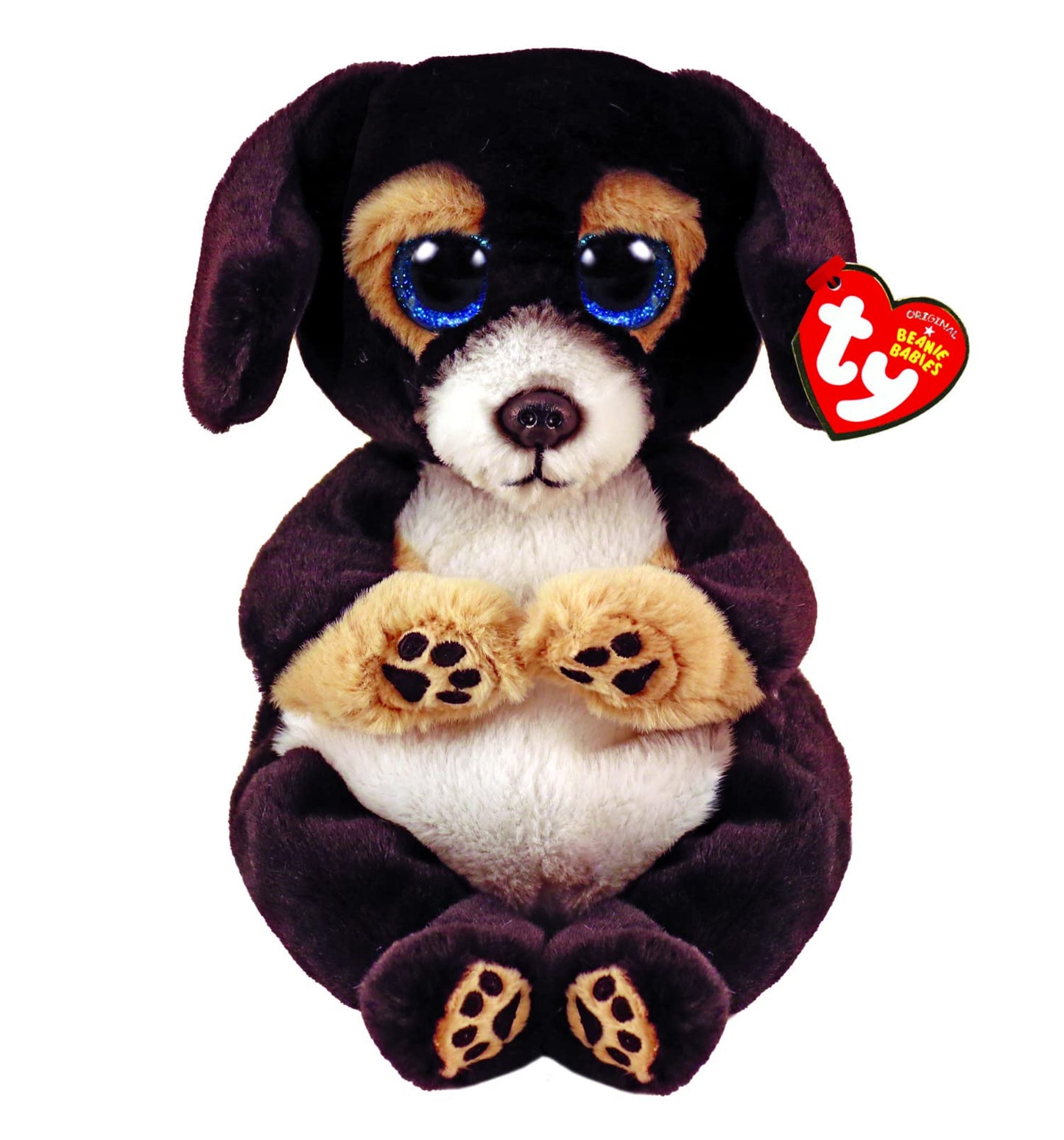 TY Beanie Baby Ranger – 15 cm Black Dog with Blue Glitter Eyes