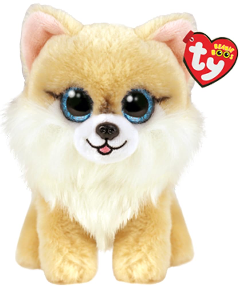 Ty Beanie Boo Honeycomb Tan & White Dog - 6 inch Plush Toy | Ty