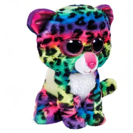 Ty Dotty Leopard Plush – 6-inch Multicolor Beanie Boo | Ty Silk Fabric