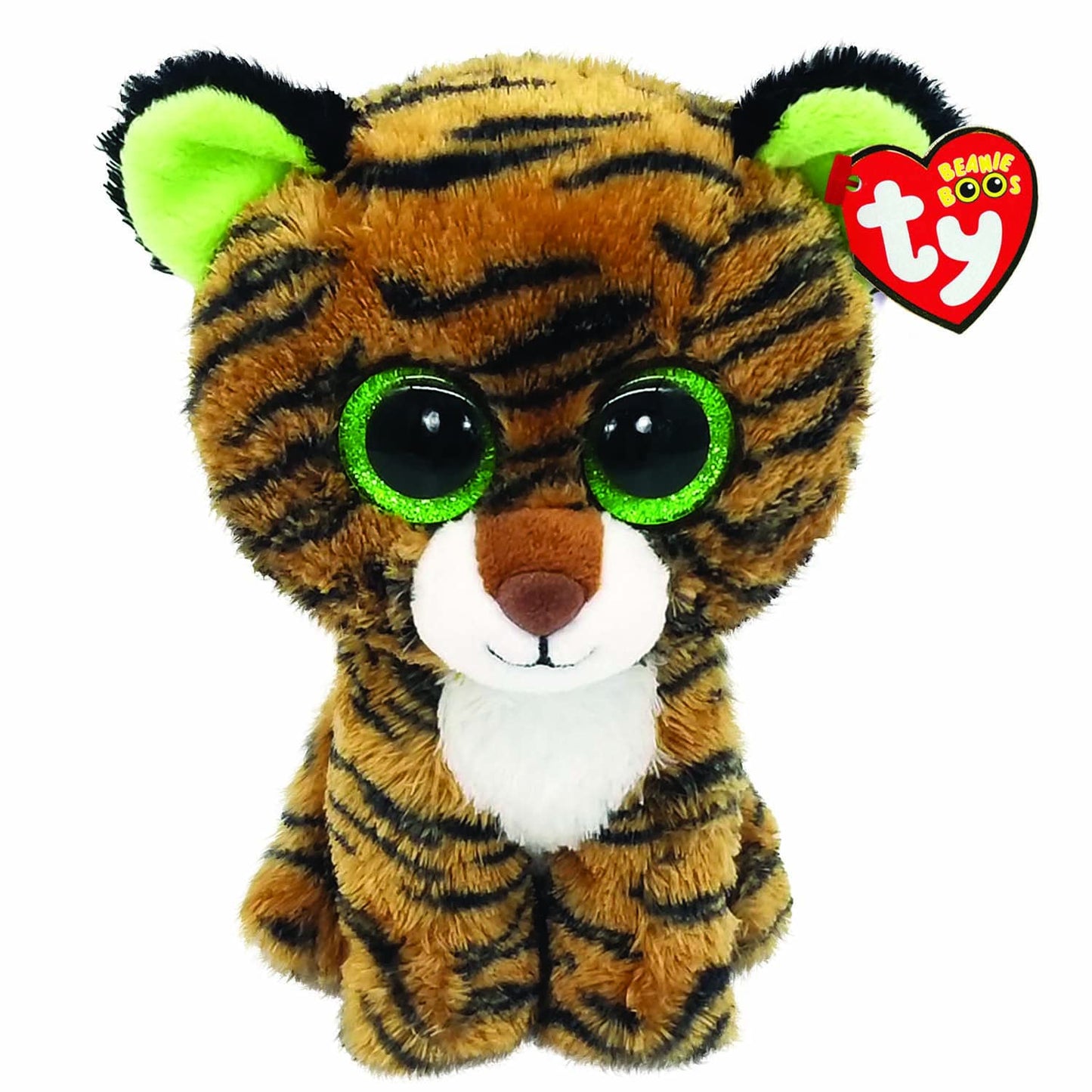 TY Beanie Boo's Tiggy Tiger Plush – 15 cm Brown with Glitter Eyes