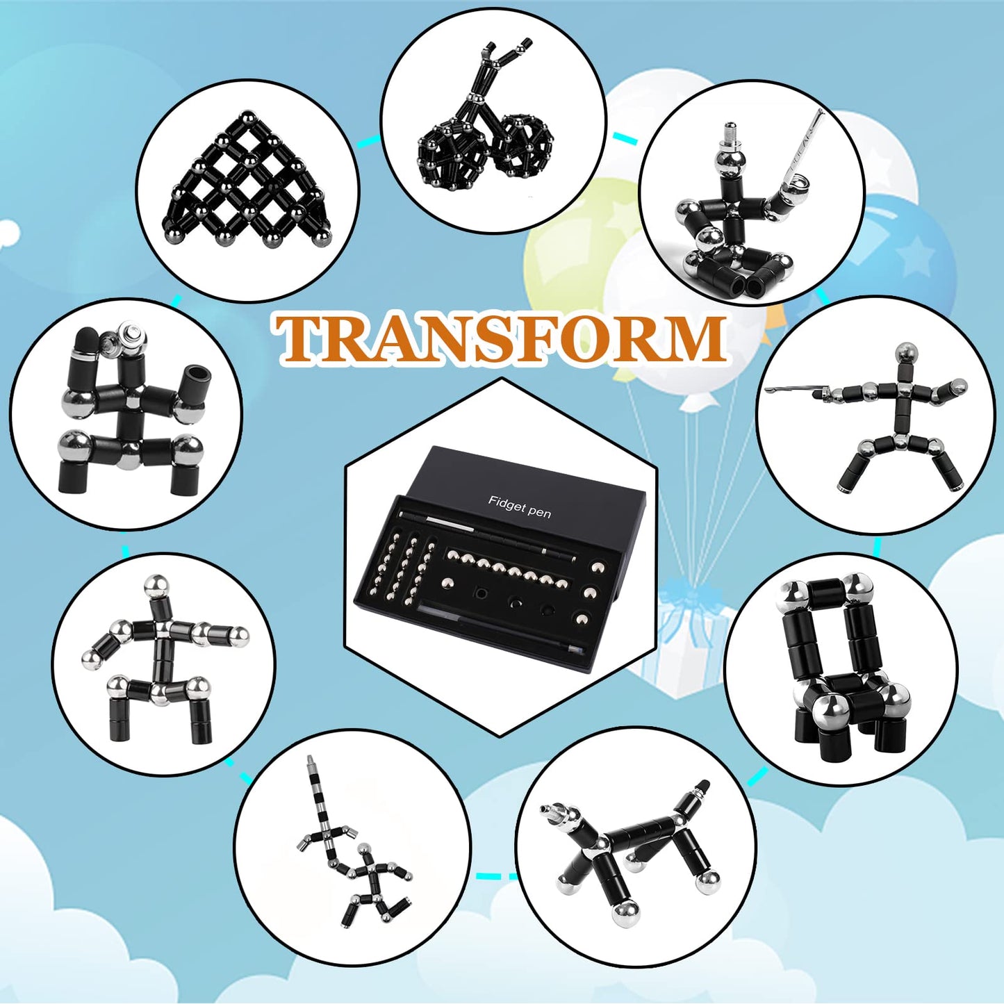 TYJHAFN Magnetic Fidget Pen – Deformable Writing Toy & Office Gadget for Adults | Gift Idea