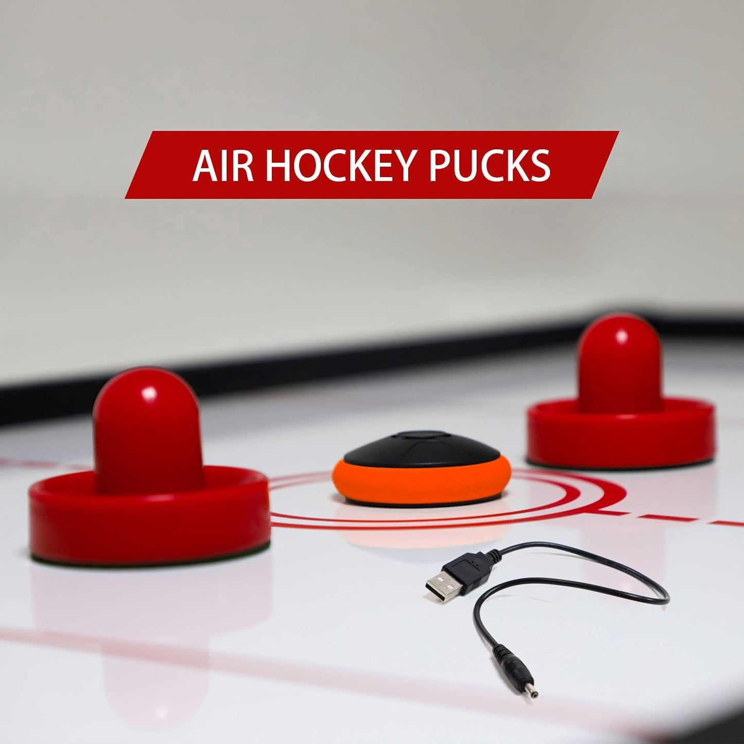 TYRDAN Floating Air Hockey Pucks and Paddles – Rechargeable USB-Powered Set for Any Flat Surface