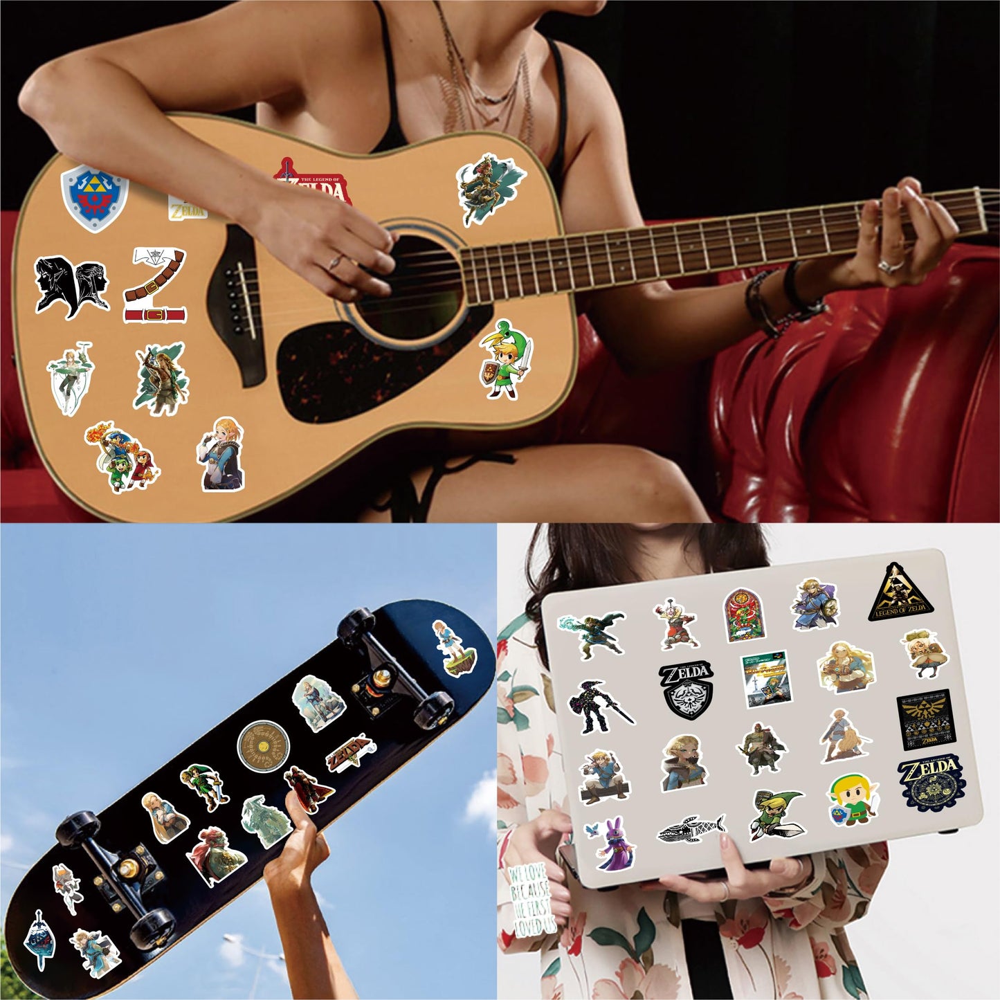 UBOFUGS 100Pcs Zelda Sticker Pack – Waterproof Vinyl Aesthetics for Laptops and More