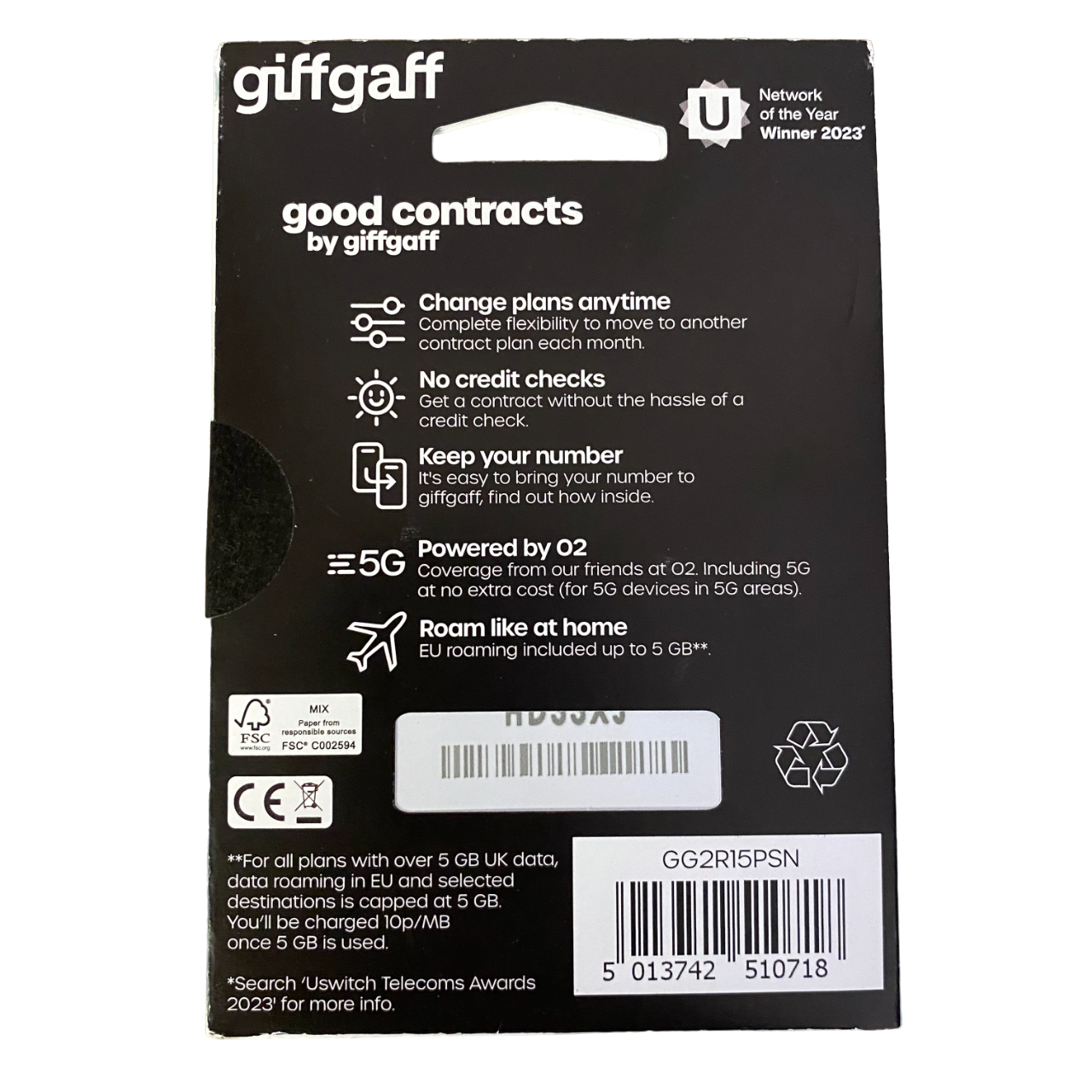 giffgaff 18 Month Good Contract Sim - £15