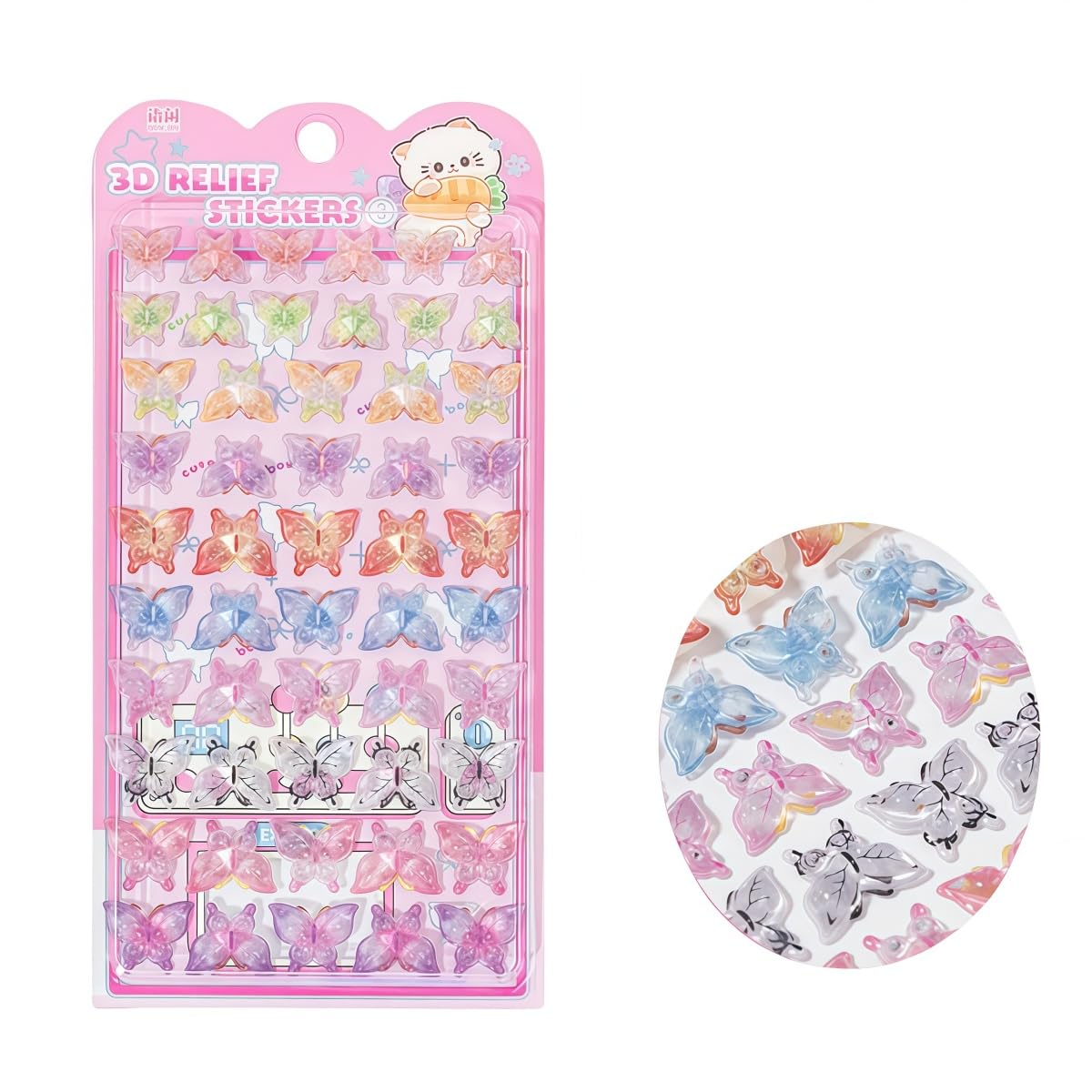 Uchyius 3D Puffy Stickers – Butterfly Style for Phone & Notebook