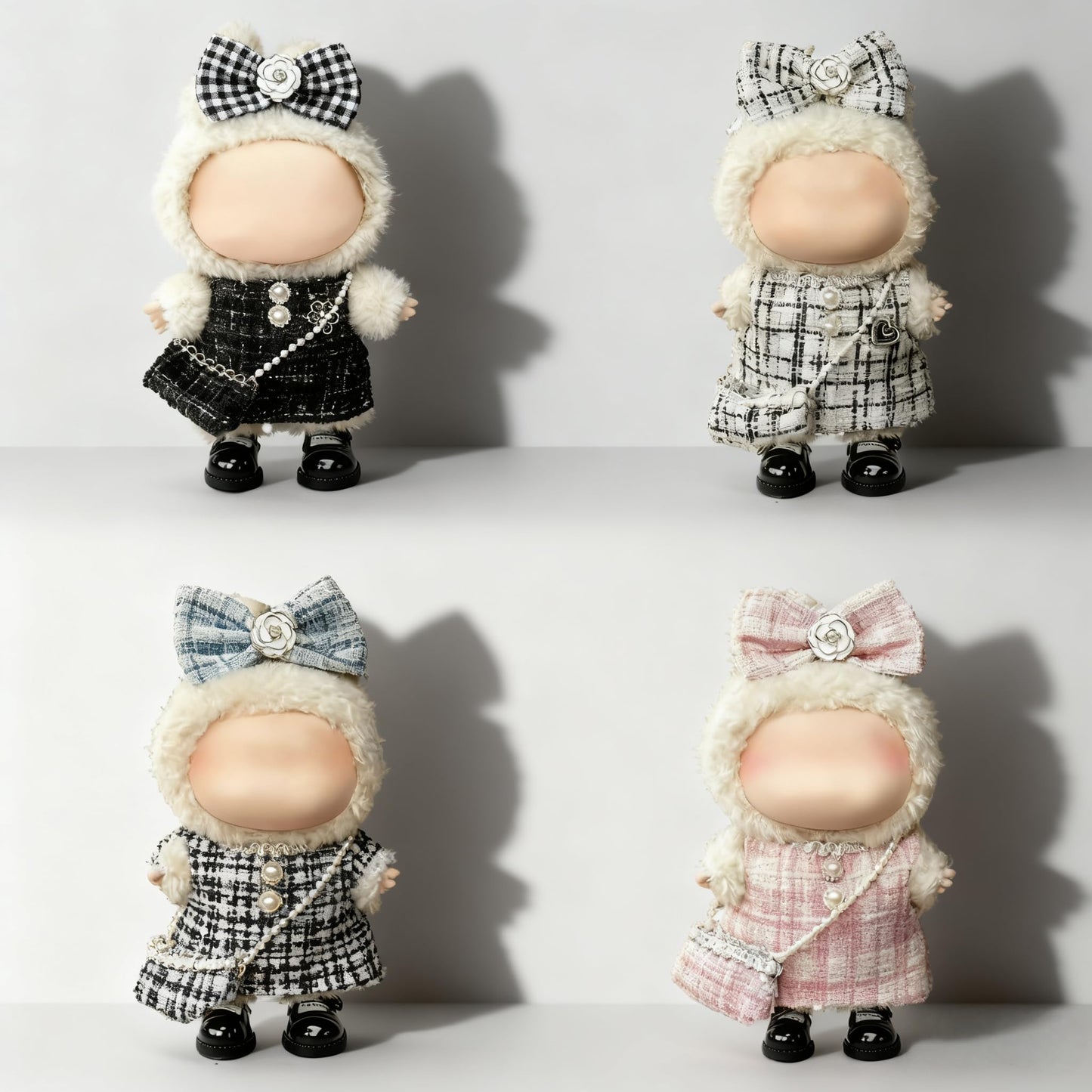 Ueuo 17cm LABUBU Doll Clothes Set – Dress, Hairpin & Mini Bag (No Doll)