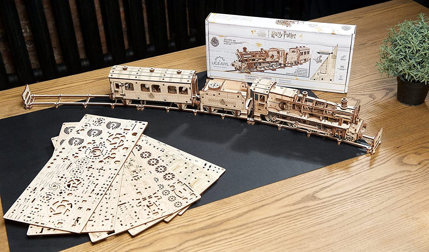 UGEARS Hogwarts Express 3D Puzzle – Buildable Wooden Model Train Kit