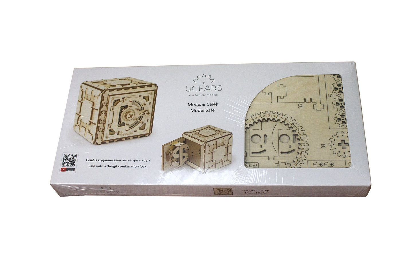 UGEARS Model Safe Kit – 3D Wooden Puzzle Safe Box for Adults | DIY Brain Teaser and Display Piece