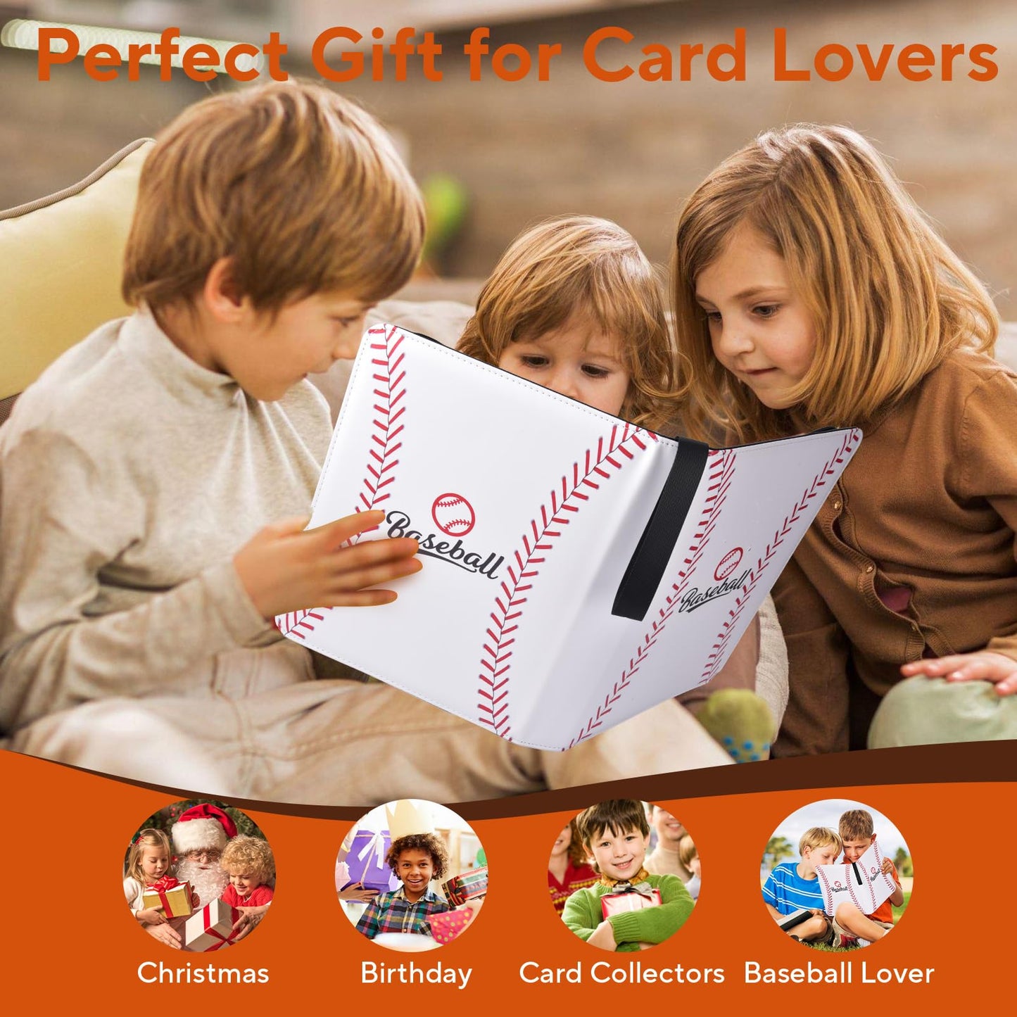 ULLTOON Baseball Card Binder – 9-Pocket, 720-Cards, Zippered Portable Storage