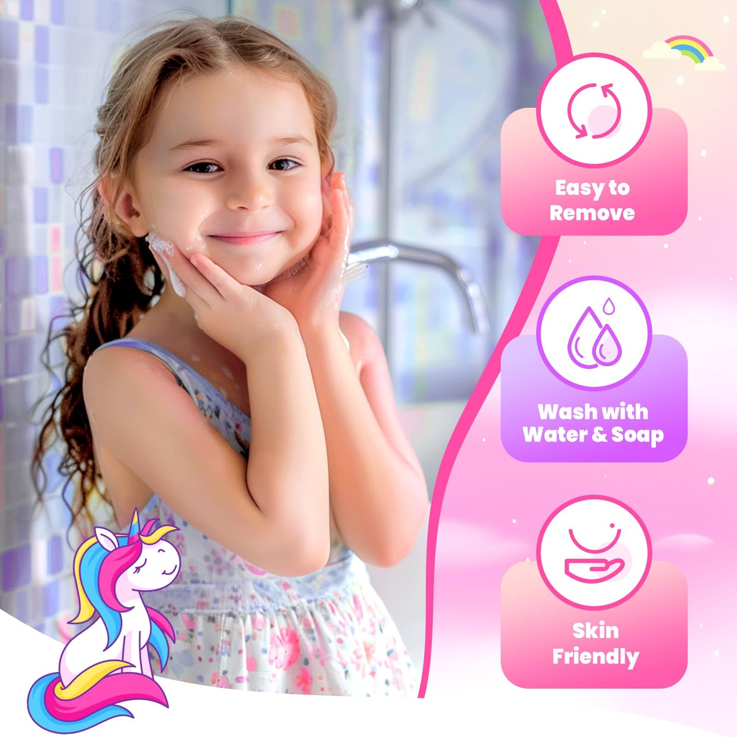 ULOVEME Kids Real Unicorn Makeup Kit - Non-Toxic, Washable Toy Makeup for Girls