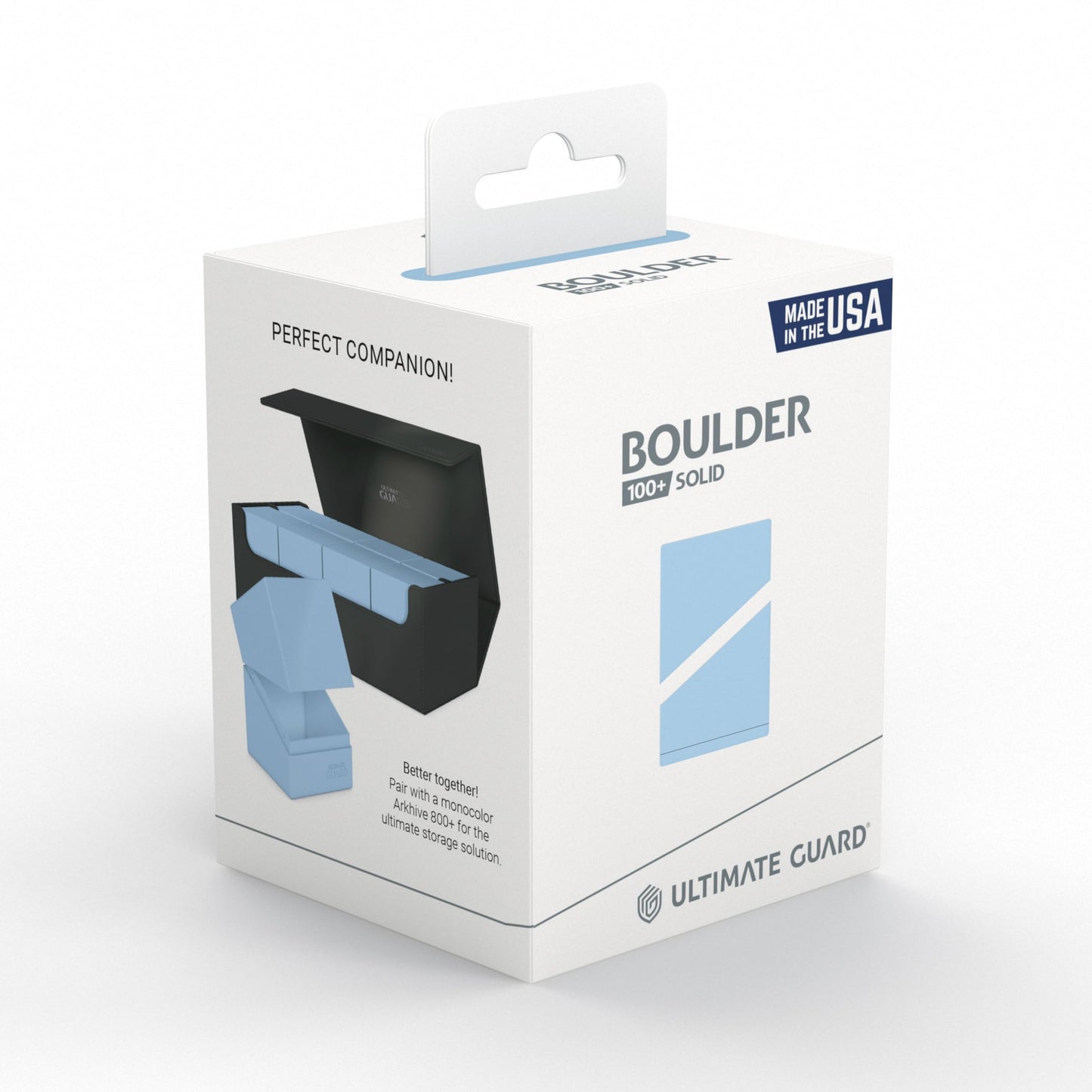 Ultimate Guard Boulder Solid 100+ Deck Case – Holds 100 double-sleeved or 120 single-sleeved cards, Baby Blue, No Transparency