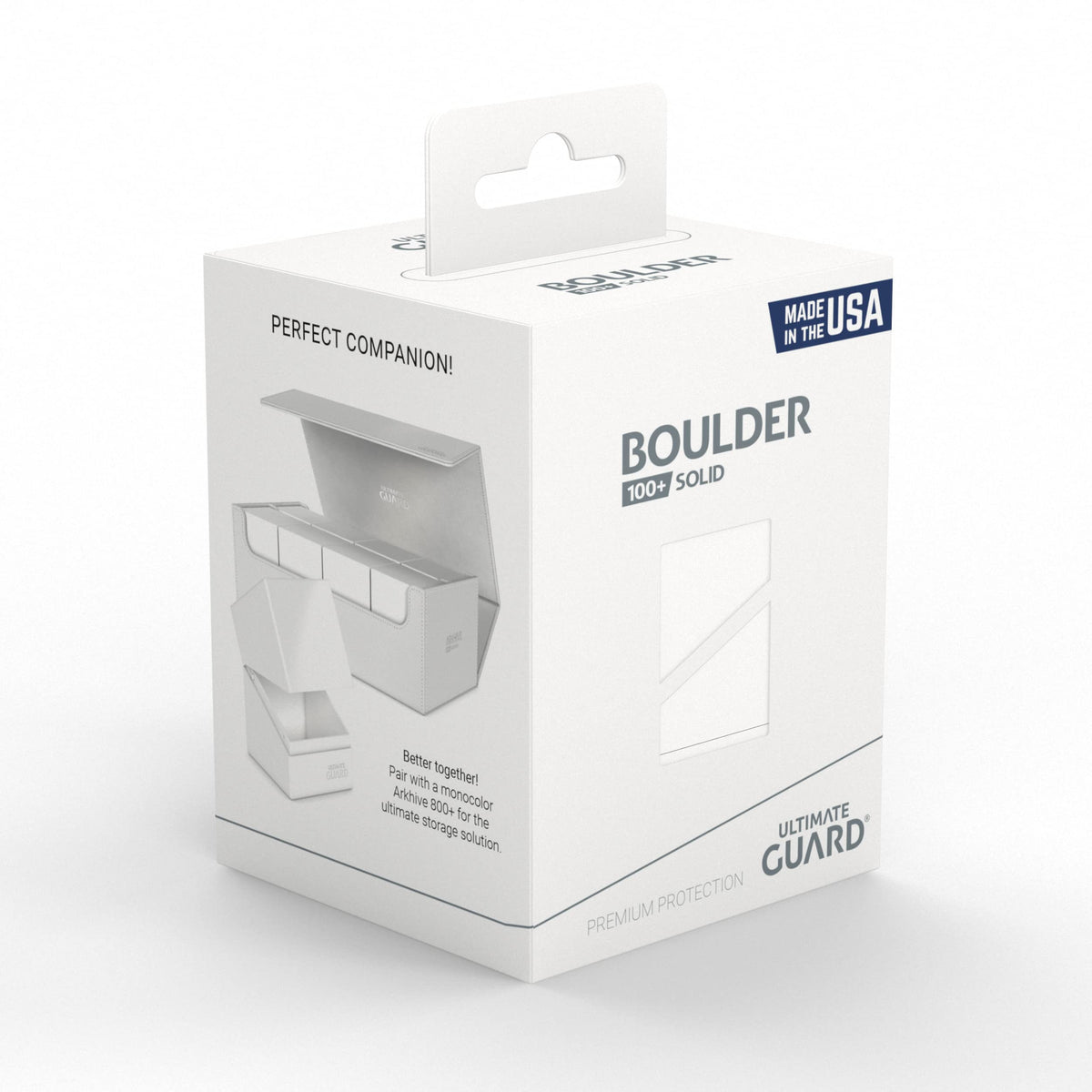 Ultimate Guard Boulder Solid 100+ Deck Case White – Secure & Durable Card Storage (No Transparency)